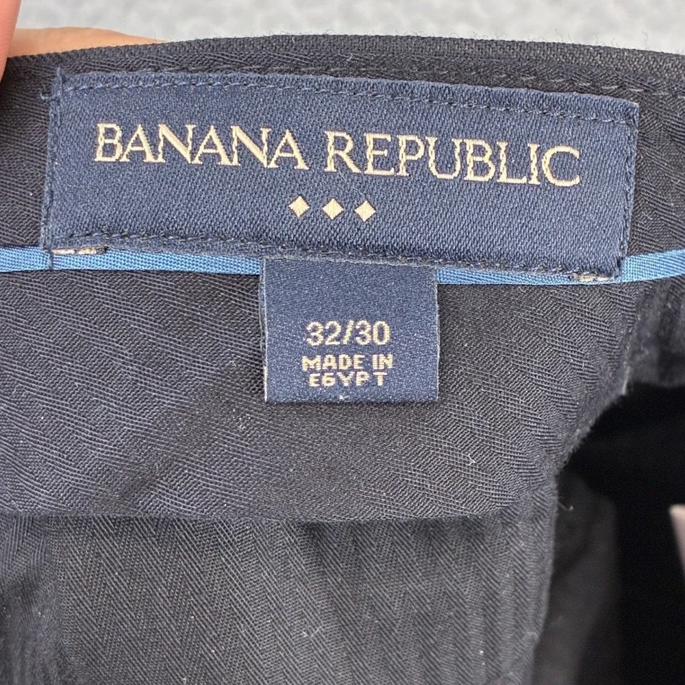 Banana Republic Flat Front Dress Pants Mens 32x30 Black Slacks Work Formal Suit